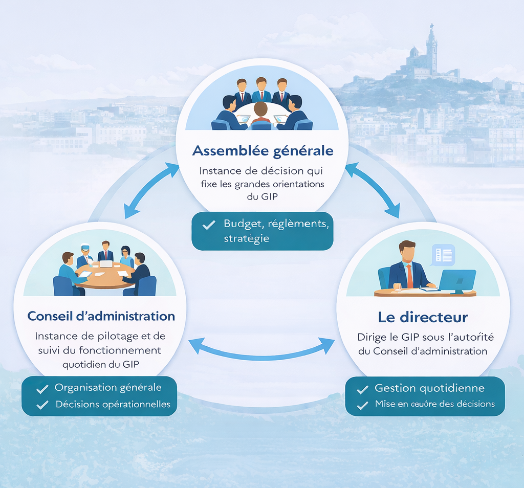 Infographie de la gouvernance du GIP RE de Marseille